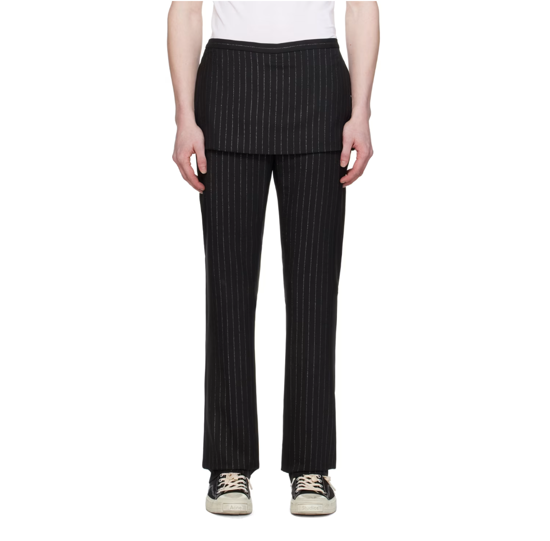 ACNE STUDIOS LAYERED PINSTIPE PANT