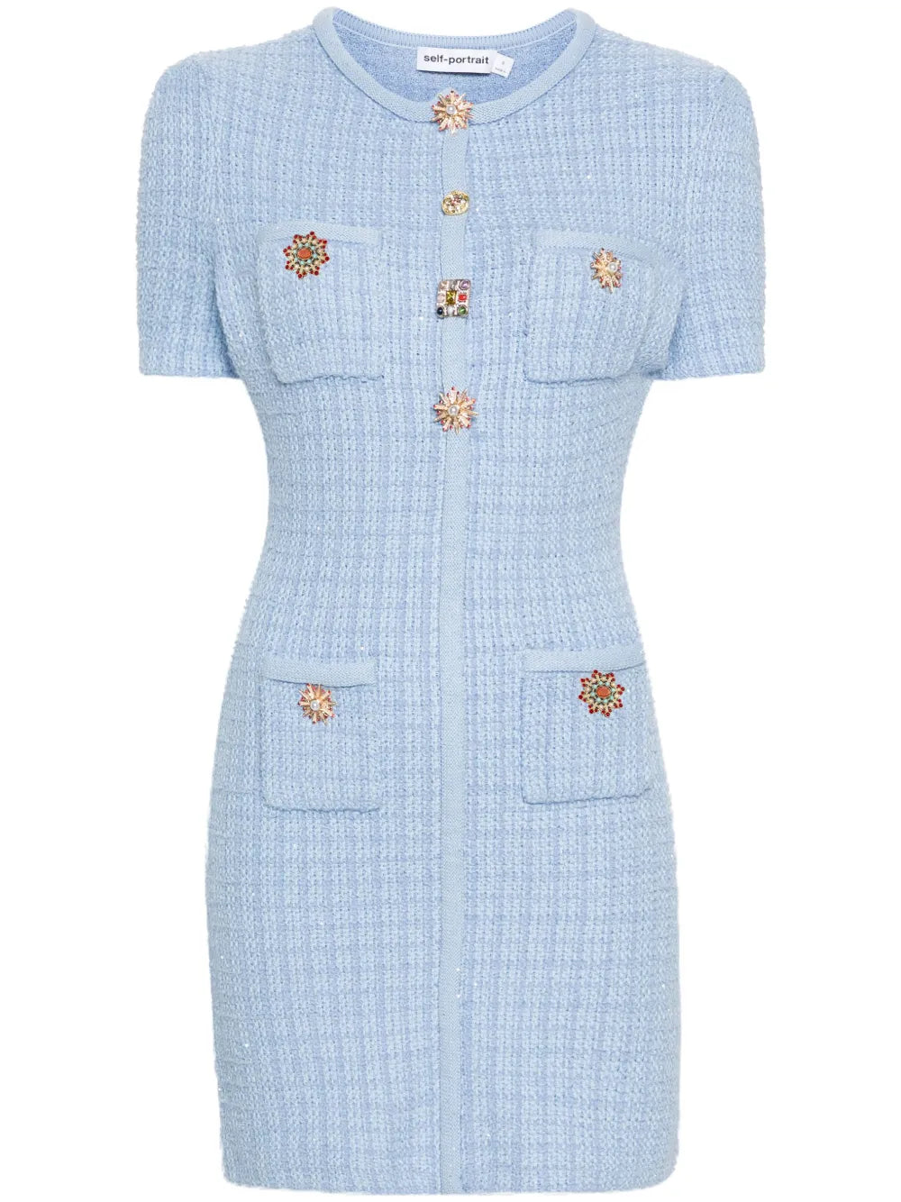 SELF-PORTRAIT KNIT MINI DRESS