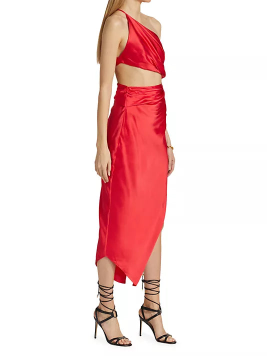 THE SEI ONE SHOULDER CUTOUT DRESS
