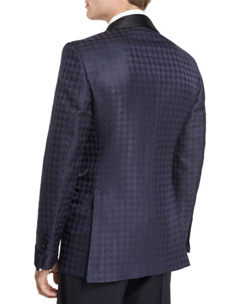TOM FORD SILK HOUNDSTOOTH PRINT DINNER JACKET