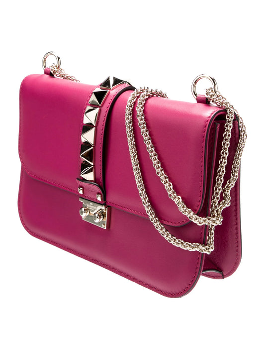VALENTINO GARAVANI VITELLO GLAM ROCKSTUD SHOULDER BAG
