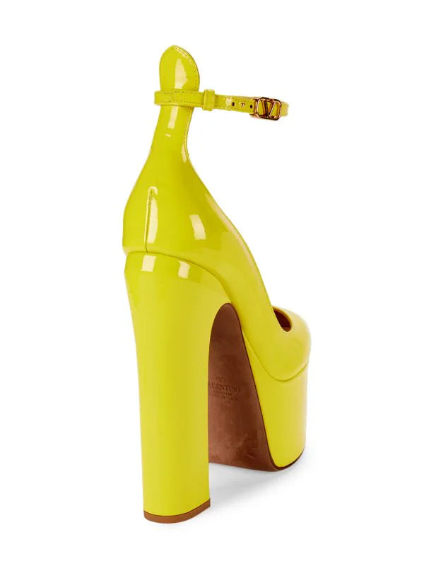 VALENTINO GARAVANI BLOCK HEEL PATENT PLATFORM PUMPS
