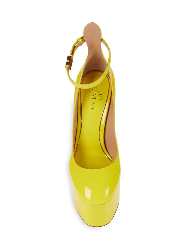 VALENTINO GARAVANI BLOCK HEEL PATENT PLATFORM PUMPS