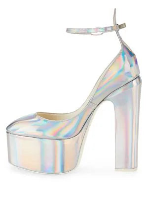 VALENTINO GARAVANI BLOCK HEEL PATENT PLATFORM PUMPS