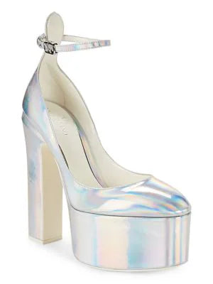 VALENTINO GARAVANI BLOCK HEEL PATENT PLATFORM PUMPS