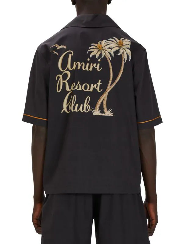 AMIRI RESORT CLUB EMBROIDERED SHORT SLEEVE SHIRT
