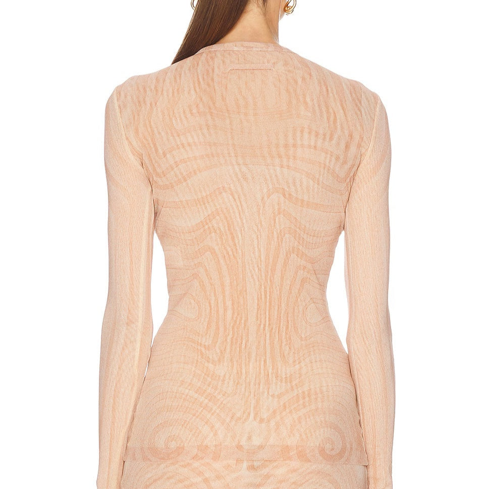 JEAN PAUL GAULTIER SPIRAL LONG SLEEVE TOP