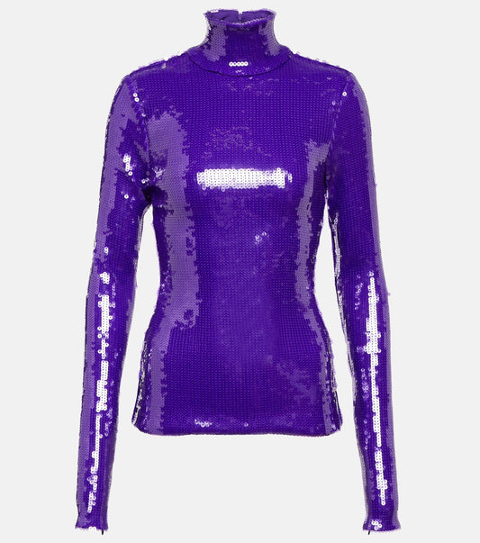 LAQUAN SMITH SEQUIN TURTLENECK