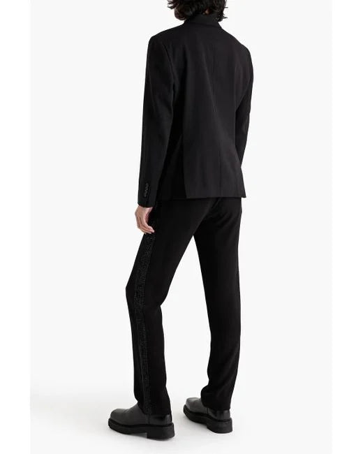 MOSCHINO DOUBLE-BREAST APPLIQUED SUIT JACKET