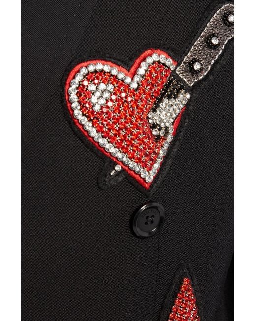 MOSCHINO DOUBLE-BREAST APPLIQUED SUIT JACKET