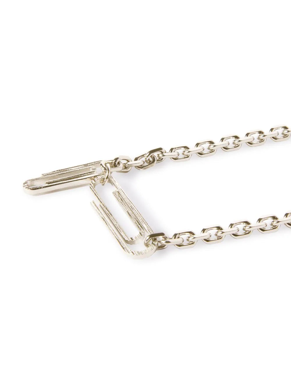 OFF-WHITE TEXTURE SILVER PAPERCLIP NECKLACE