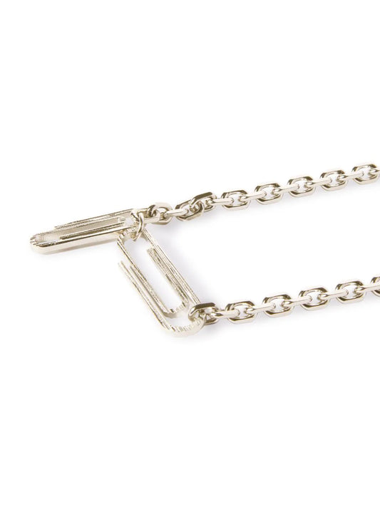 OFF-WHITE TEXTURE SILVER PAPERCLIP NECKLACE