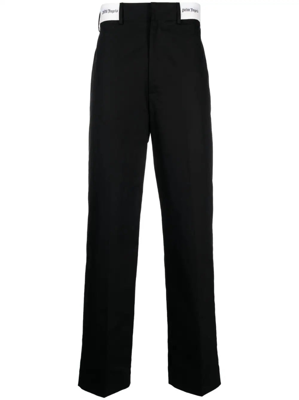 PALM ANGELS LOGO-WAISTBAND CHINO TROUSERS
