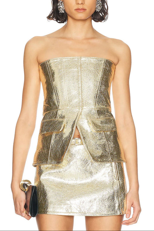 RETROFETE ANNIE LEATHER TOP