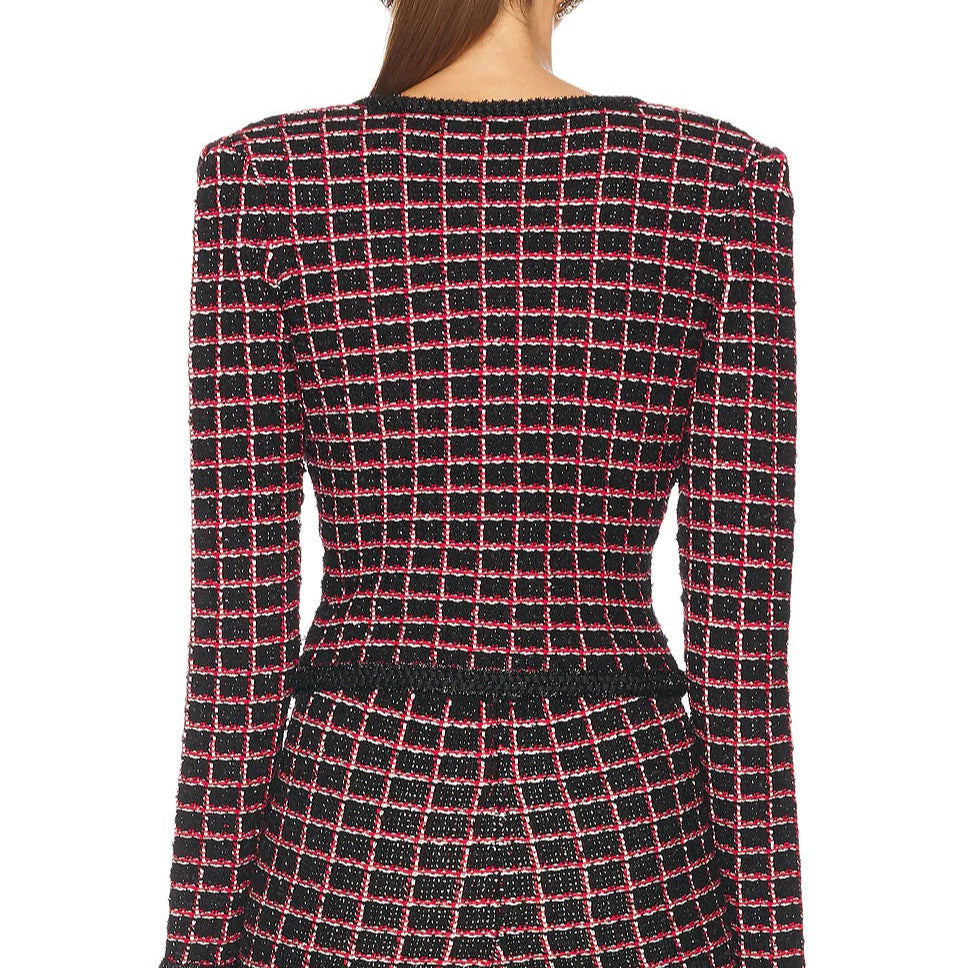 SELF-PORTRAIT CHECK CARDIGAN