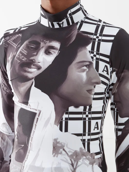 AHLUWALIA HIGH NECK PRINTED SHIRT