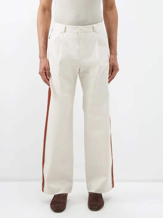 AHLUWALIA JAK SIDE-STRIP WIDE-LEG TROUSERS