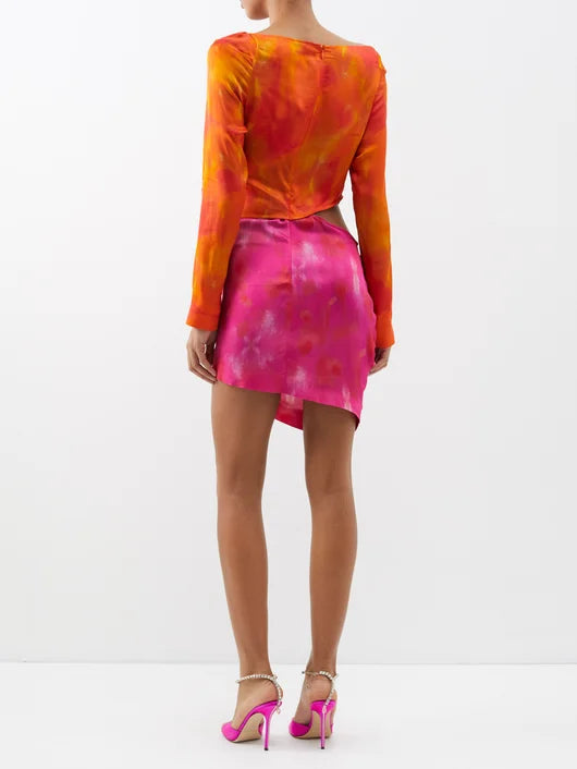 AHLUWALIA WATERCOLOR MINI DRESS