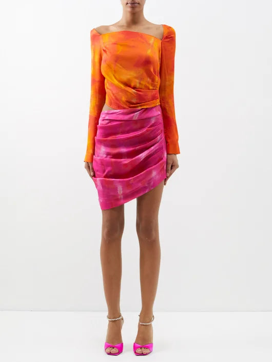 AHLUWALIA WATERCOLOR MINI DRESS