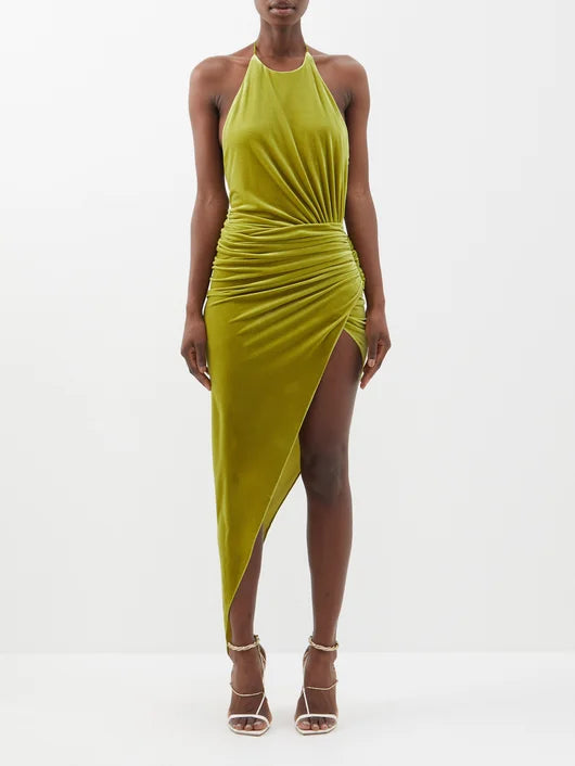 ALEXANDRE VAUTHIER ASYMMETRIC VELOUR DRESS RENTAL