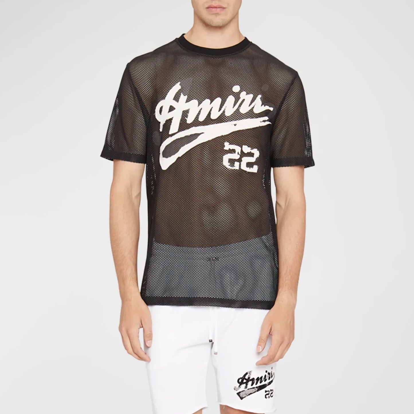 AMIRI MESH DISTRESSED T-SHIRT