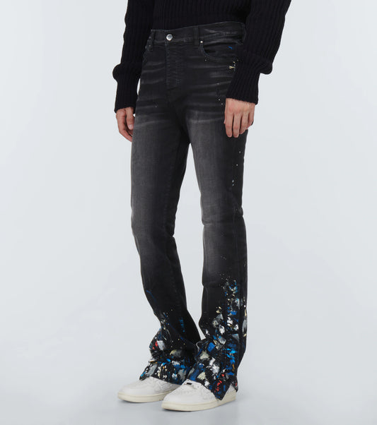 AMIRI PAINT SPLATTER FLARE JEANS