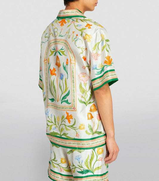 CASABLANCA SILK SHORT SLEEVED SHIRT