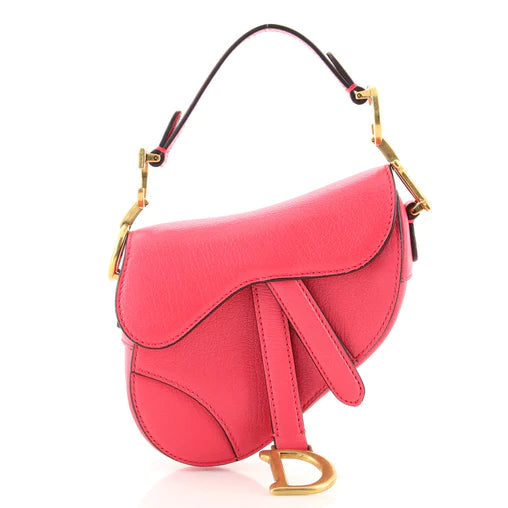 CHRISTIAN DIOR PINK MICRO SADDLE BAG