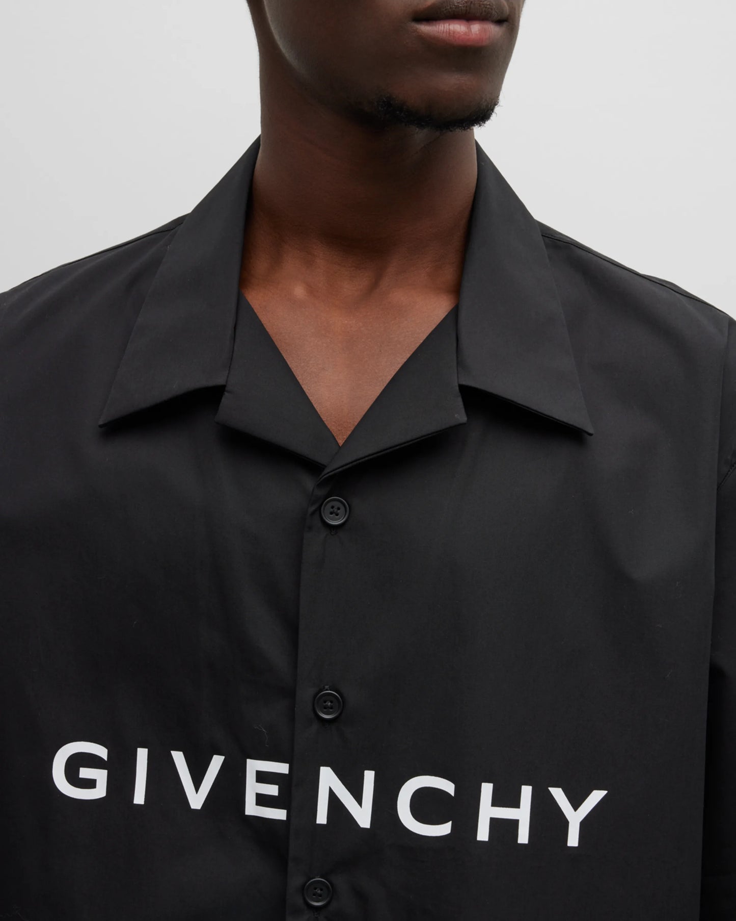 GIVENCHY BOXY FIT LOGO CAMP SHIRT