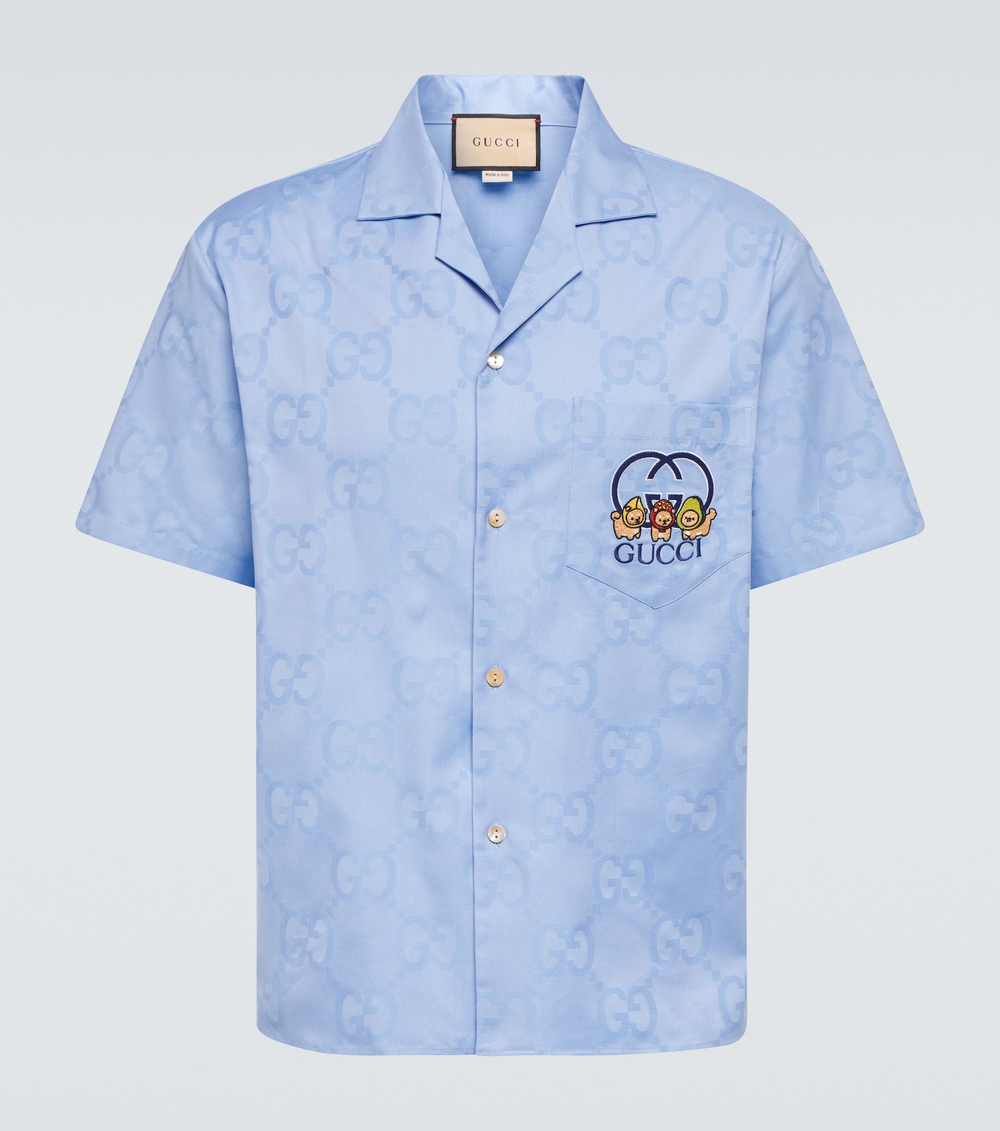 Gucci Men's Printed Bowling Cotton Shirt