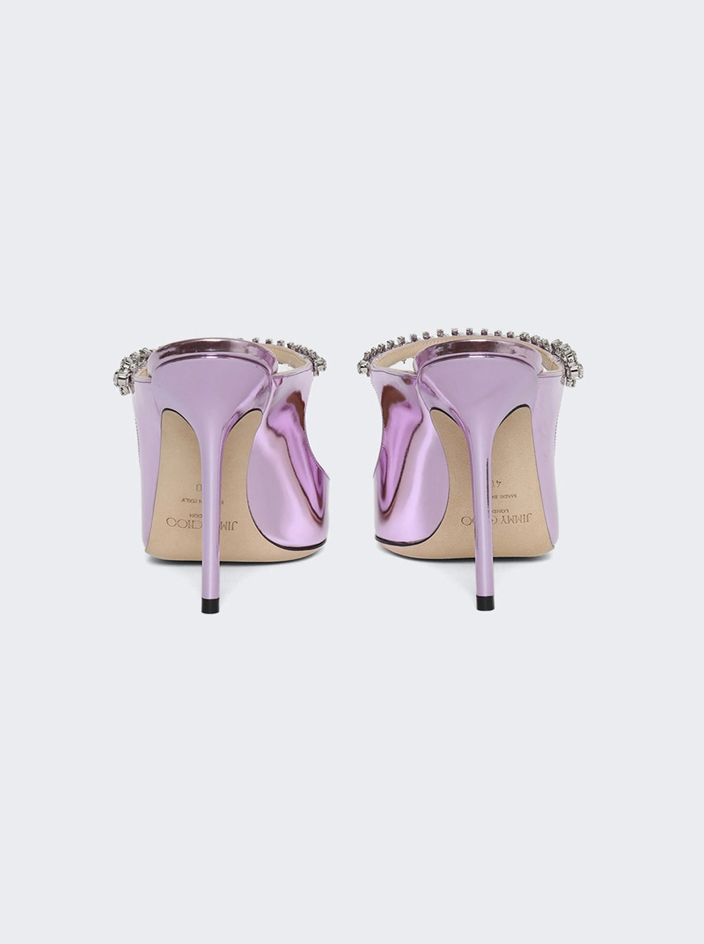 JIMMY CHOO BING 100 LIQUID METALLIC MULES