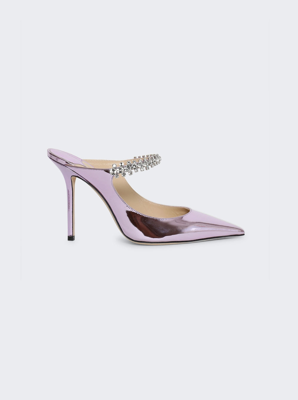 JIMMY CHOO BING 100 LIQUID METALLIC MULES