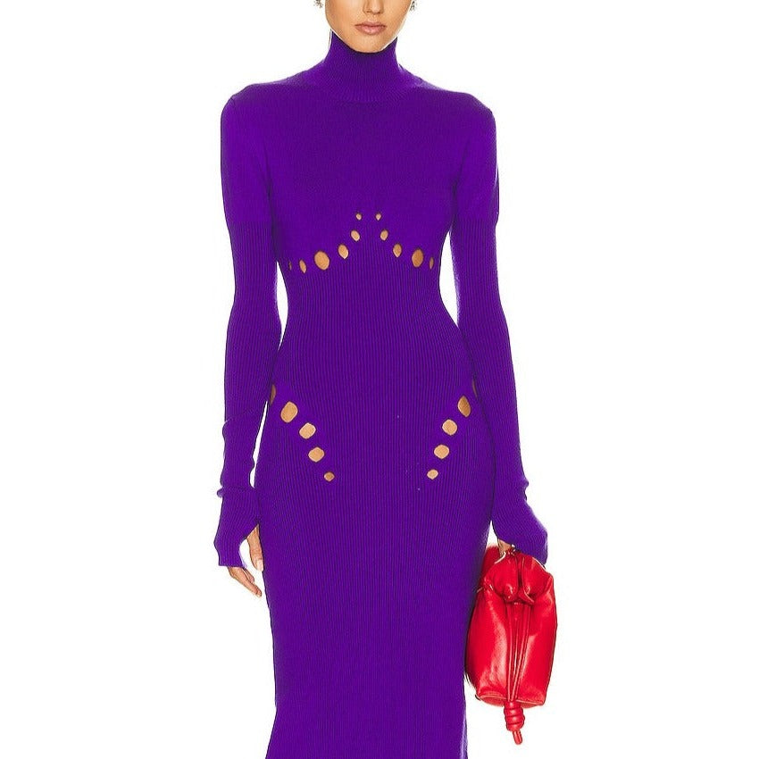 knee length dresses for ladies JEAN PAUL GAULTIER PERFORATED LONG SLEEVE DRESS – TheLuxeLend