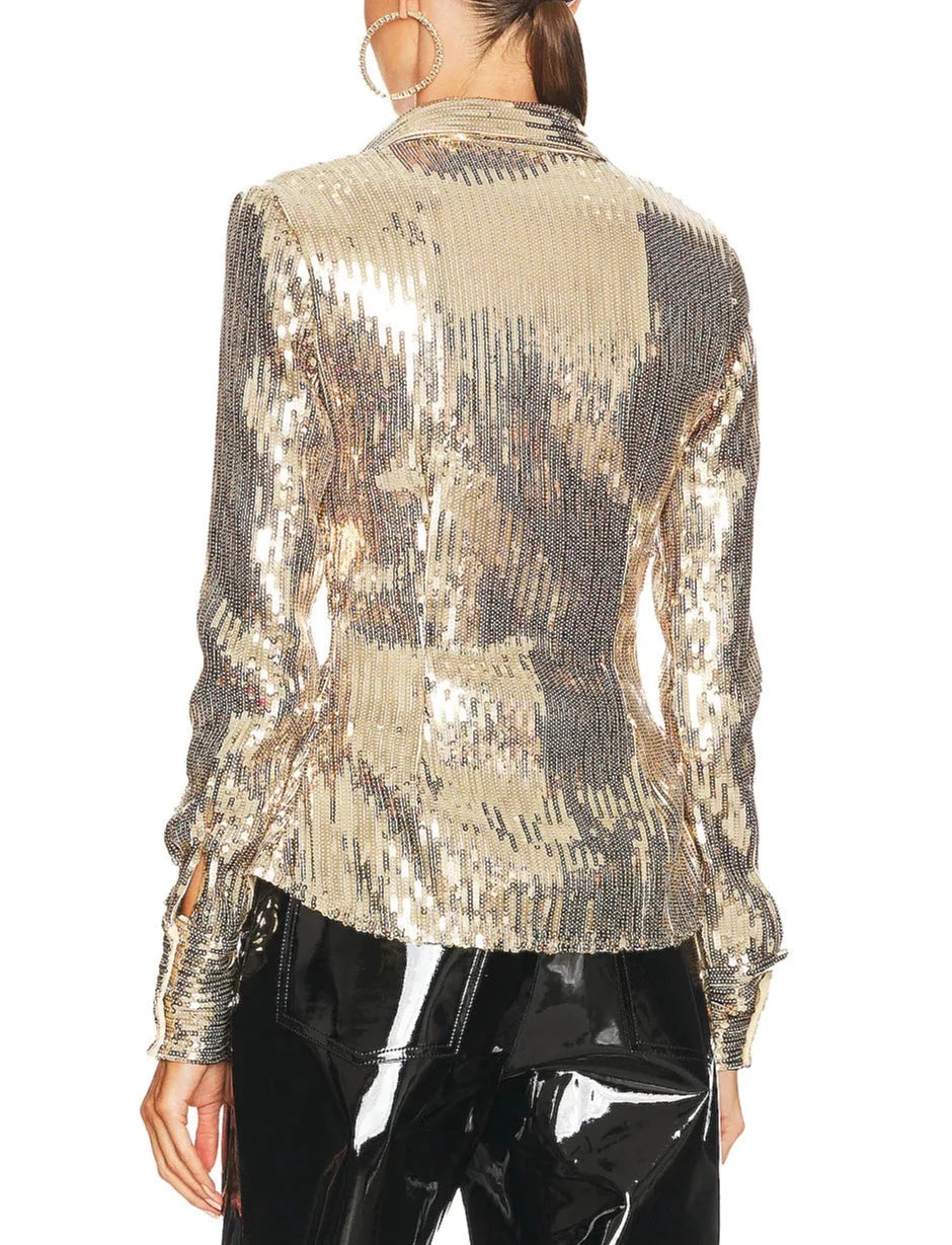 LAQUAN SMITH GOLD BUTTON DOWN