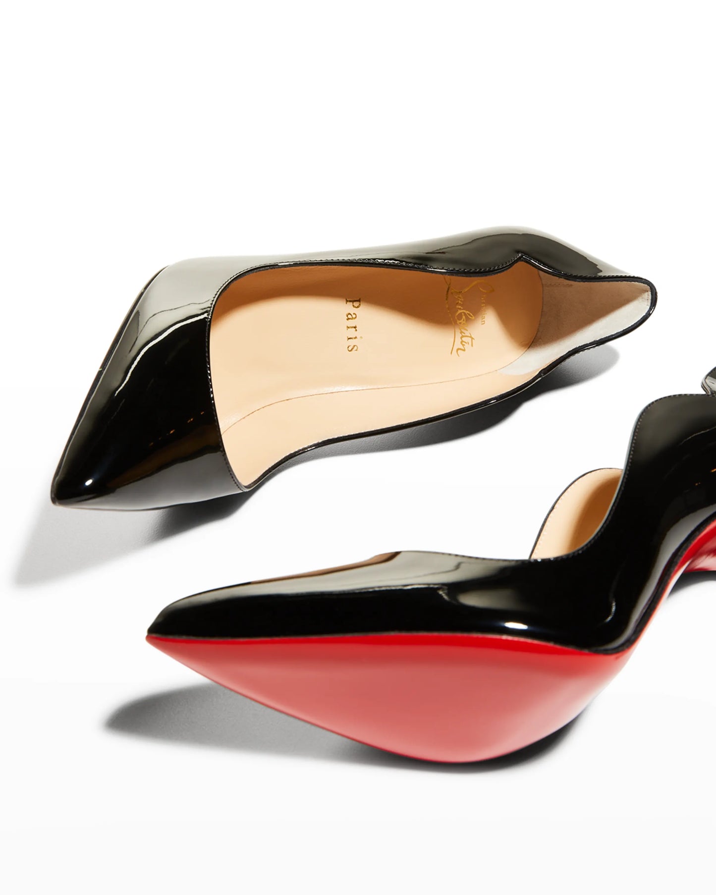 CHRISTIAN LOUBOUTIN SCALLOPED PATENT PUMP