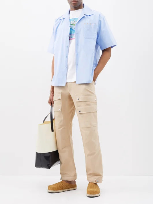 MARNI LOGO PRINT BOWLING SHIRT