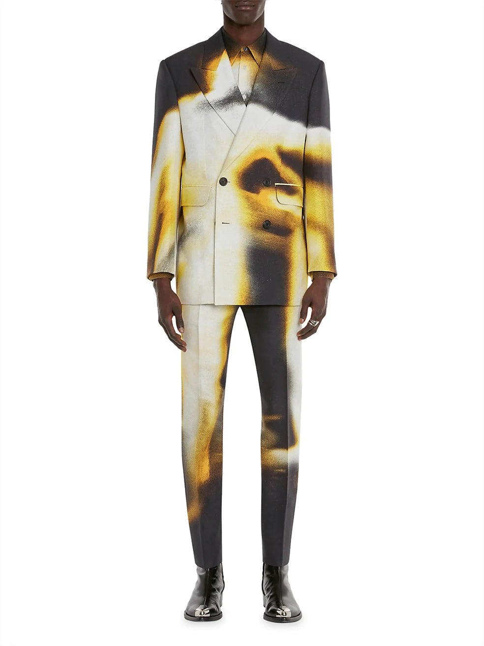 ALEXANDER MCQUEEN PAINTED FIGURE CIGARETTE TROUSERS