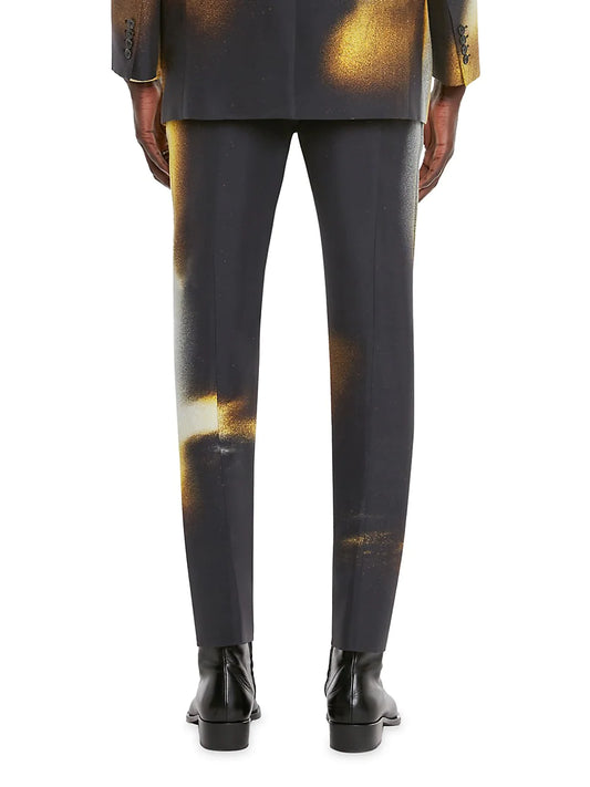 ALEXANDER MCQUEEN PAINTED FIGURE CIGARETTE TROUSERS