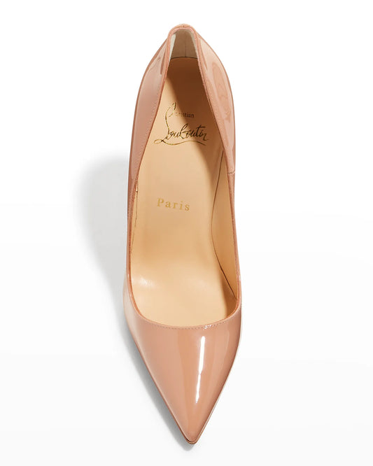 CHRISTIAN LOUBOUTIN NUDE SO KATE PATENT POINTED-TOE PUMP