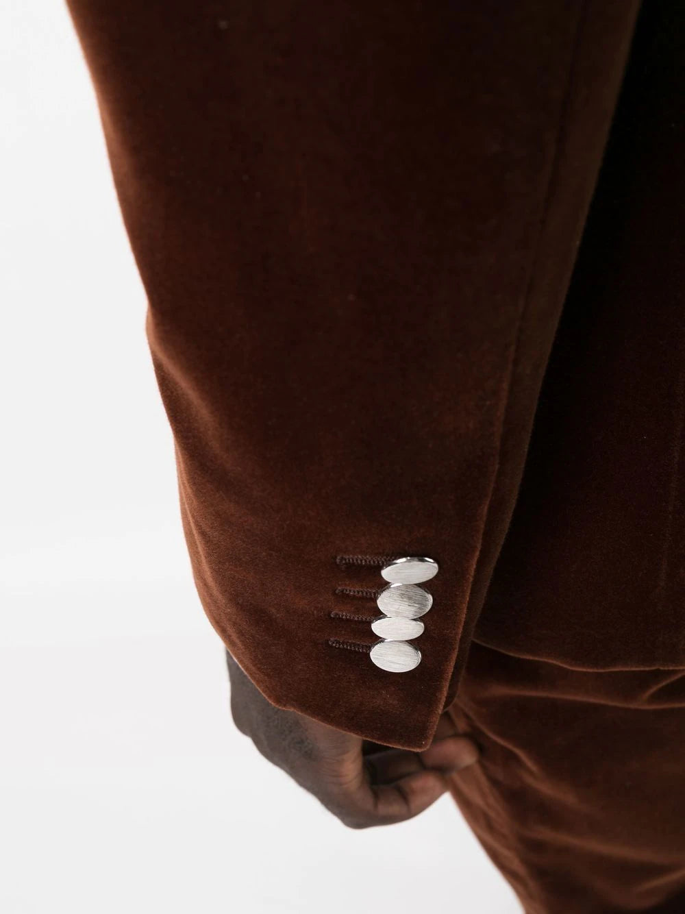 PALM ANGELS BROWN VELVET SUIT BLAZER