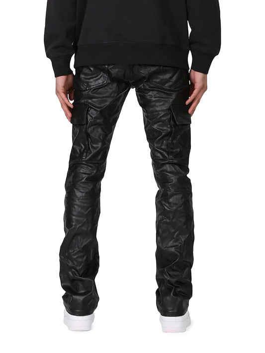 PURPLE BRAND CRINKLED FAUX LEATHER CARGO PANTS FOR RENT