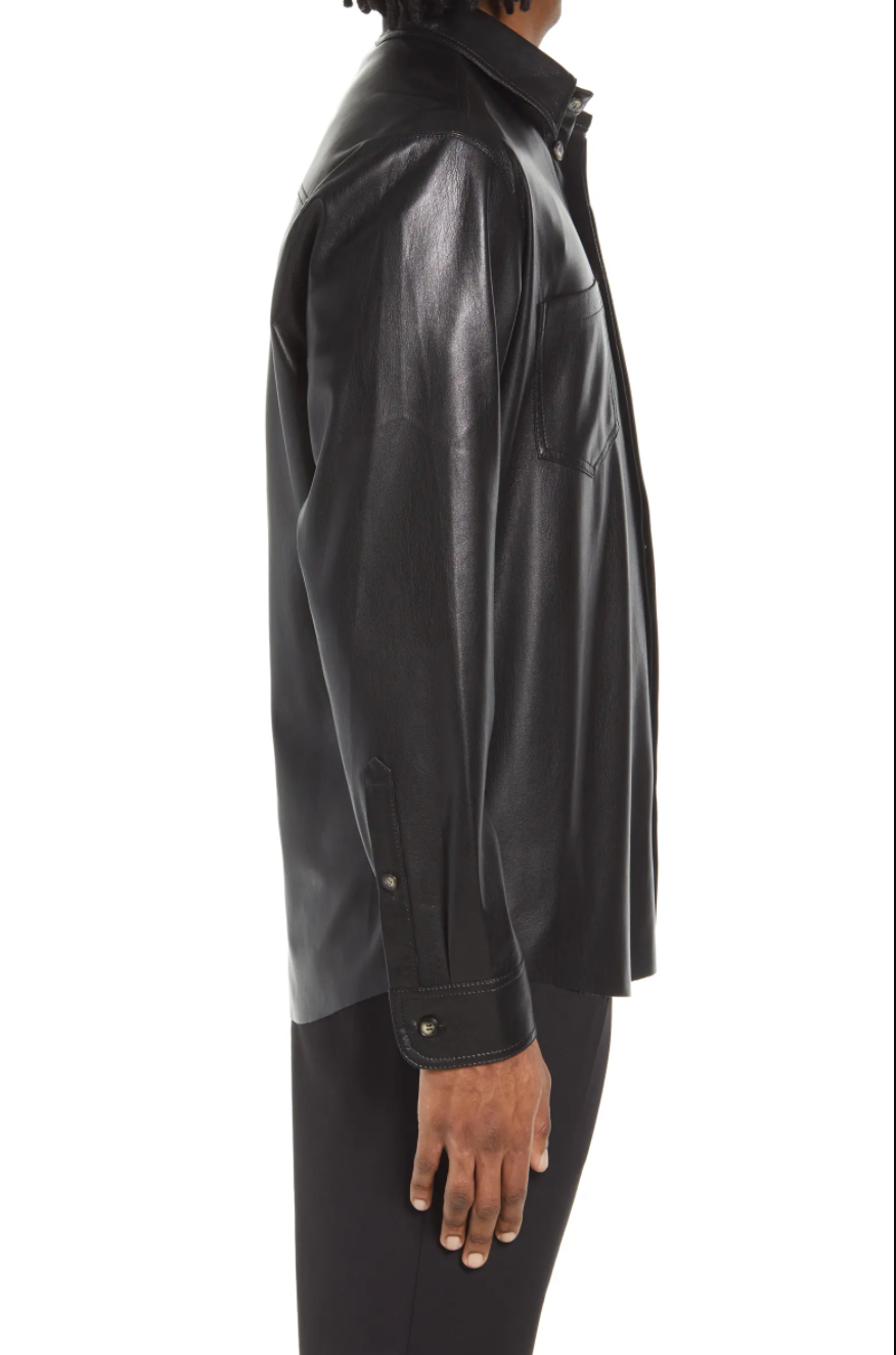 NANUSHKA VEGAN LEATHER LONGSLEEVE TOP