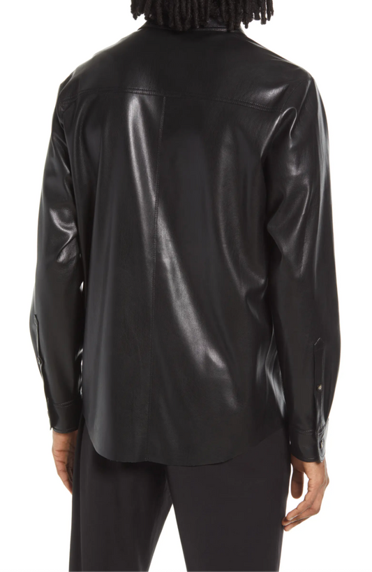 NANUSHKA VEGAN LEATHER LONGSLEEVE TOP