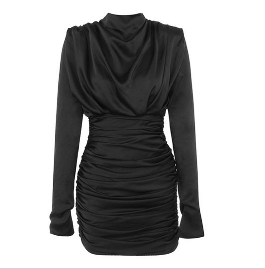 HOUSE OF CB GIORGIANA SATIN RUCHED MINI DRESS