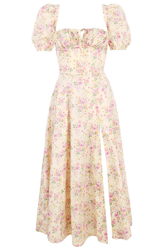 HOUSE OF CB TALLULAH PUFF SLEEVE MIDI DRESS