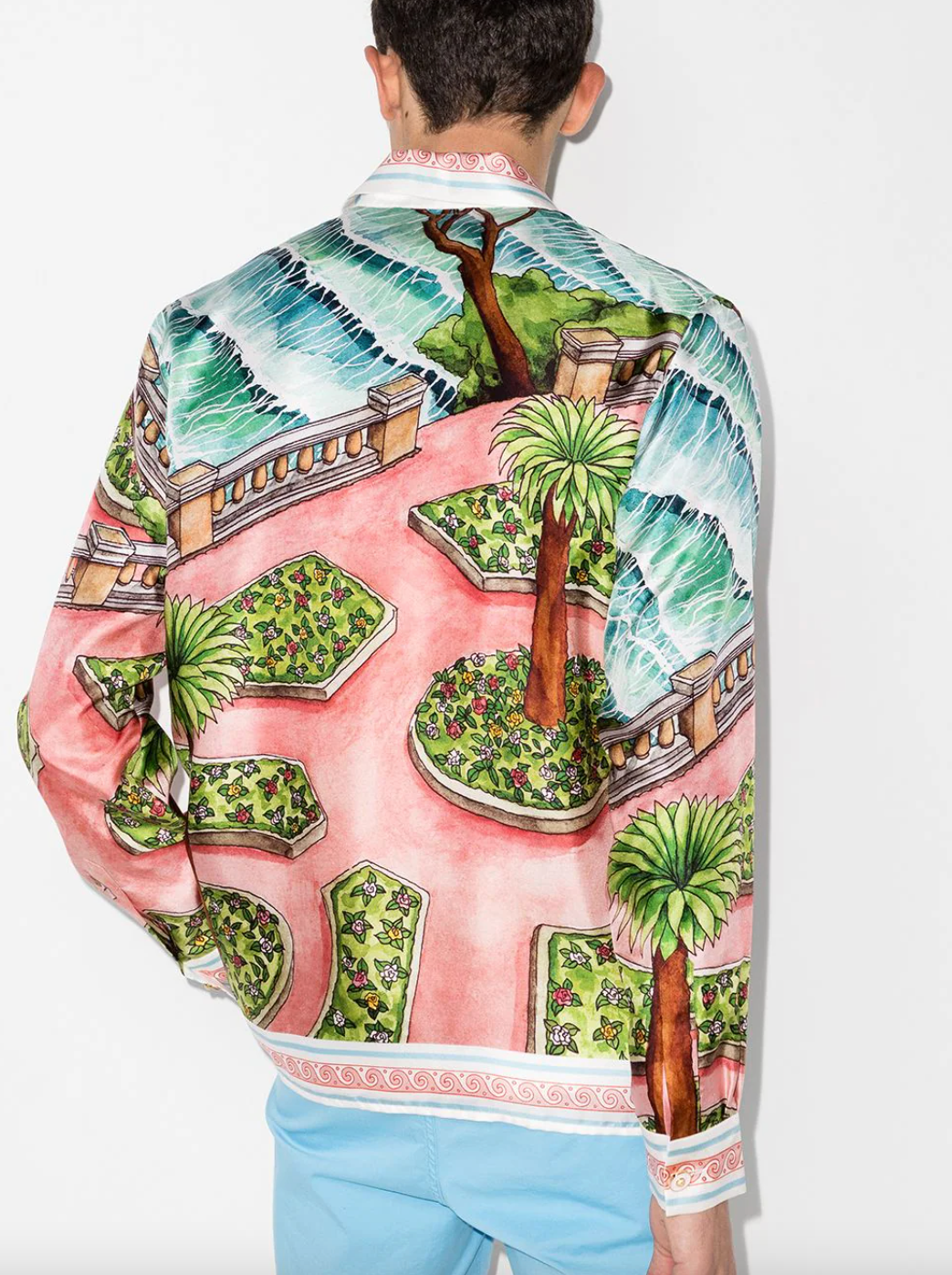 CASABLANCA X BROWNS GRAPHIC GARDEN PRINT SILK SHIRT