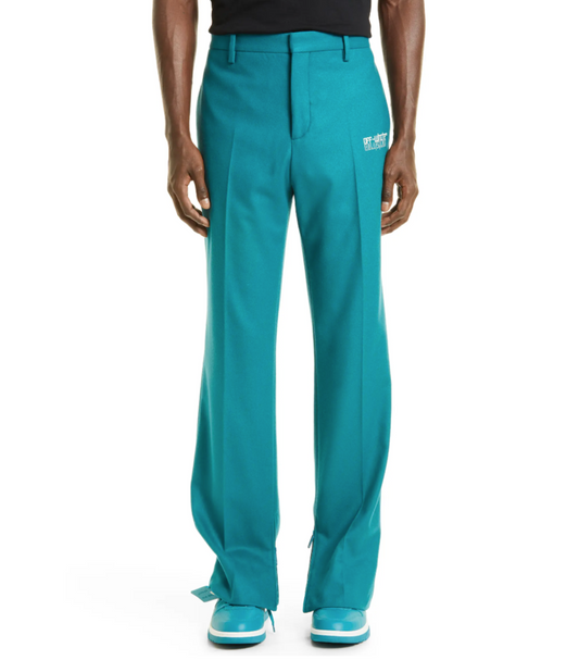 OFF-WHITE™ LOGO SLIM STRAIGHT LEG TROUSERS