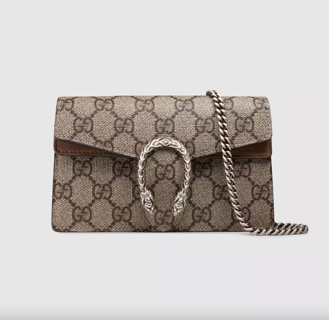 GUCCI GG Supreme Monogram Medium Dionysus Shoulder Bag Taupe