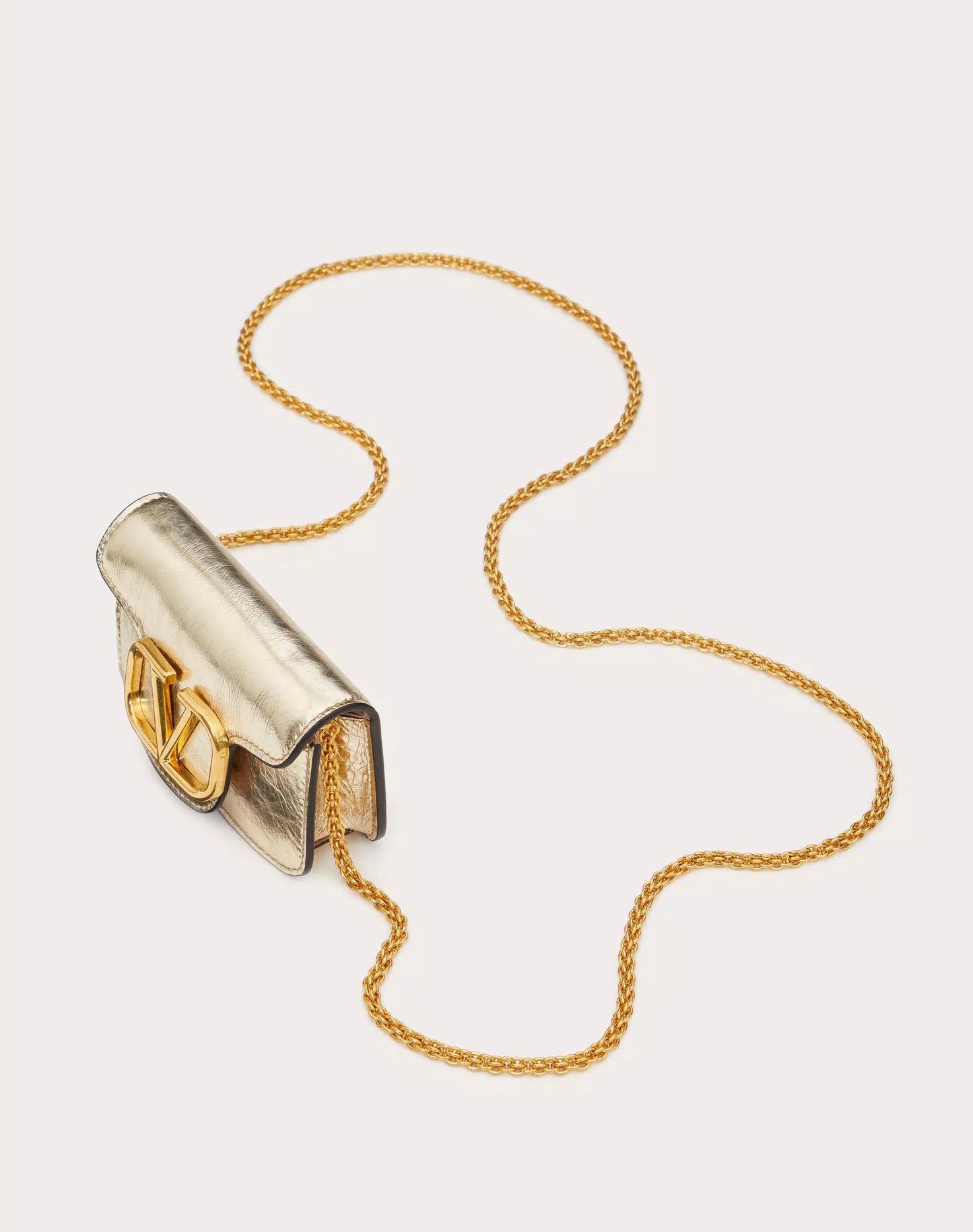 VALENTINO LOCÒ METALLIC MICRO SHOULDER BAG