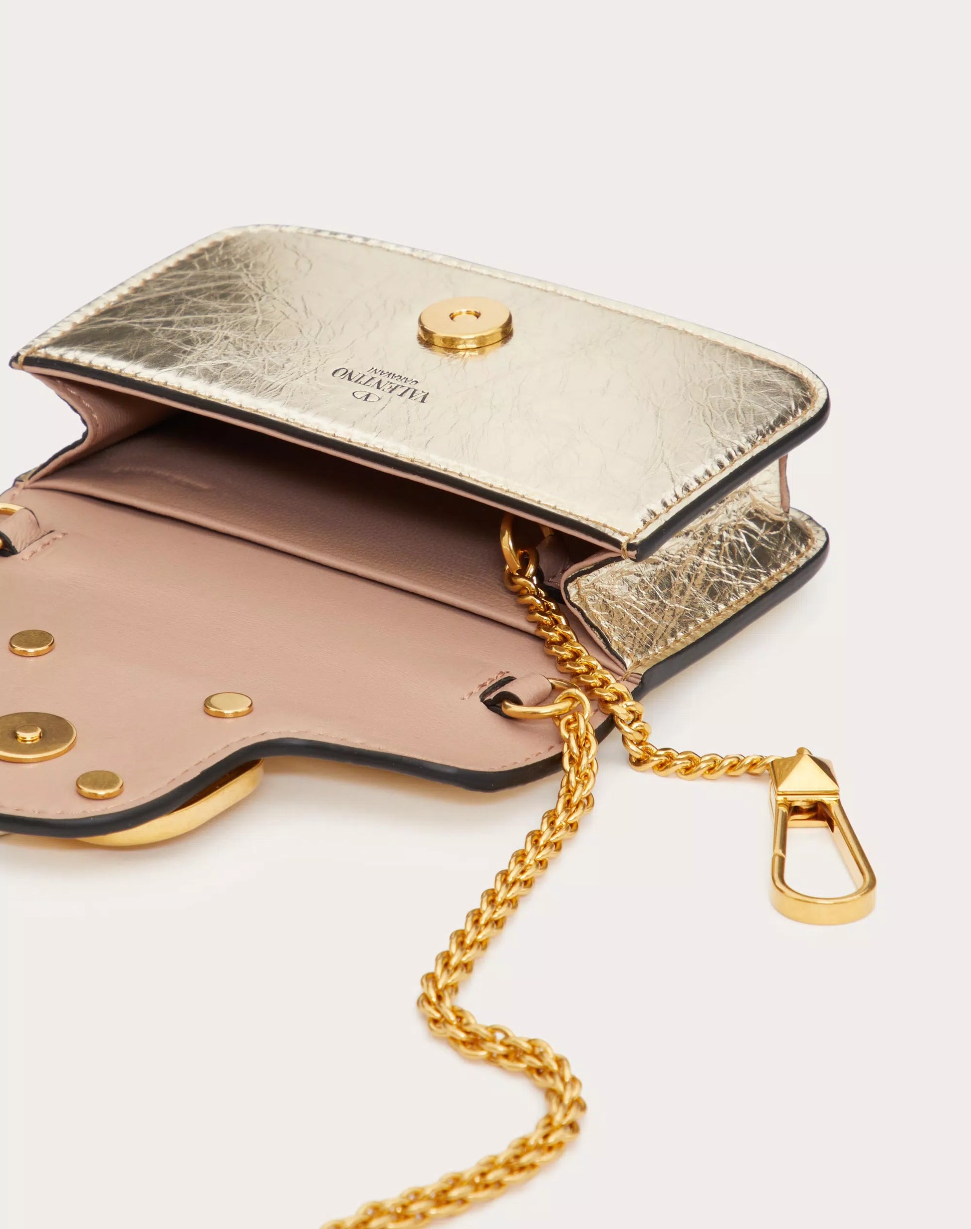 VALENTINO LOCÒ METALLIC MICRO SHOULDER BAG